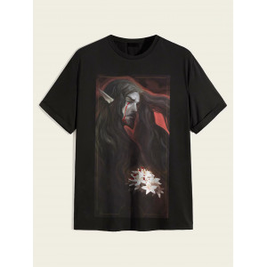 Tricou Dracula cu flori